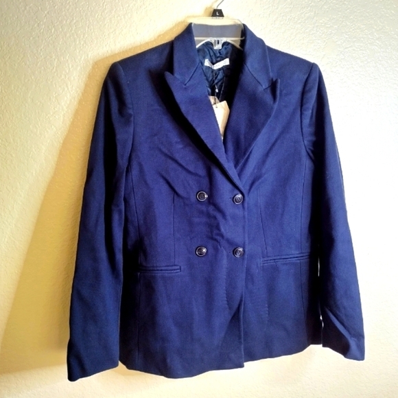 NWT Mango double breasted navy blazer sz 10 - Picture 1 of 8